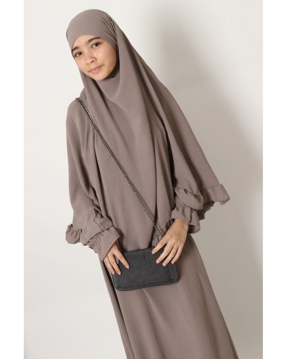 Ensemble khimar volants et abaya fille