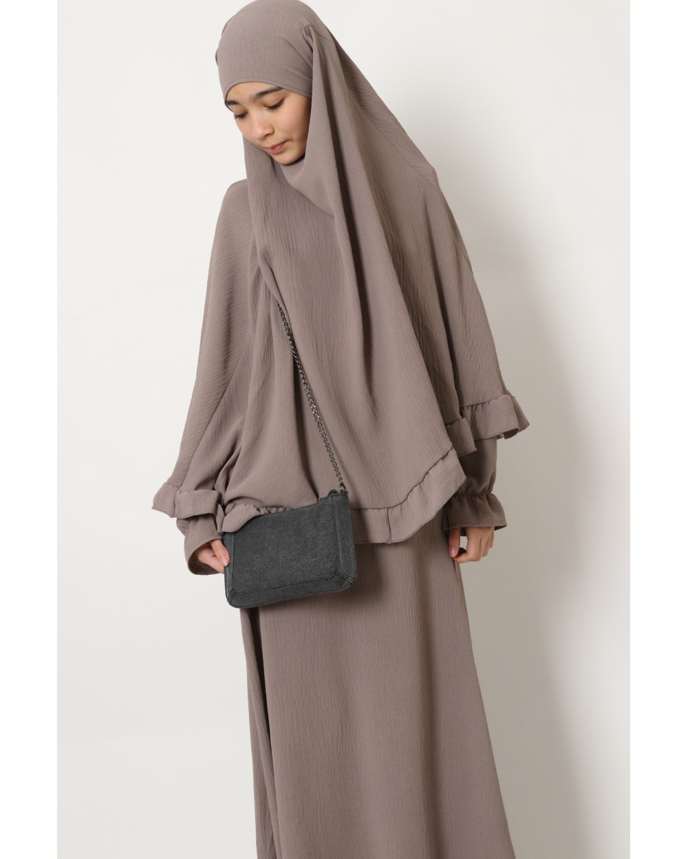 Ensemble khimar volants et abaya fille