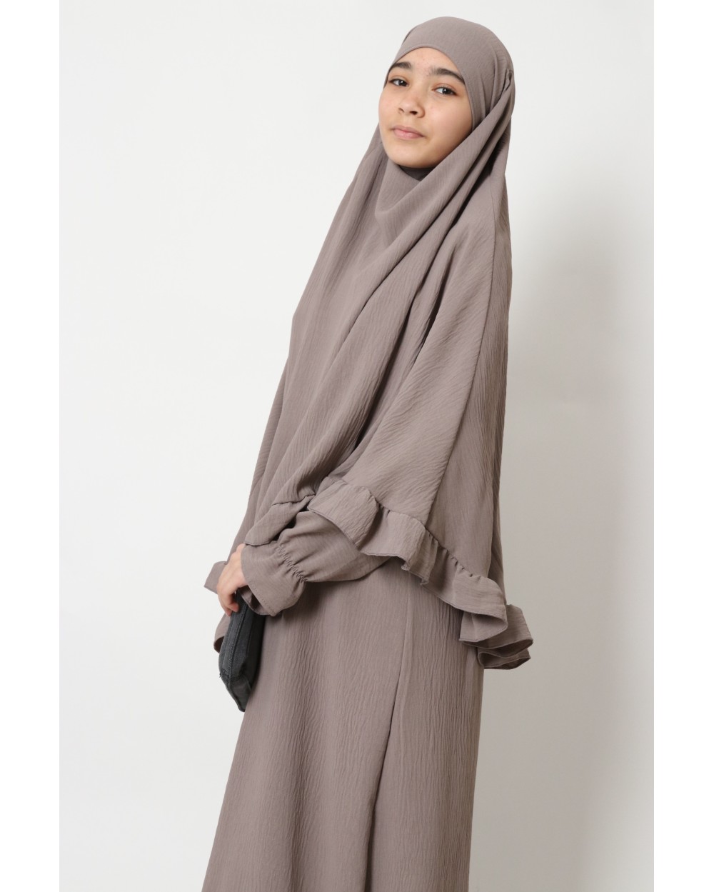 Ensemble khimar volants et abaya fille