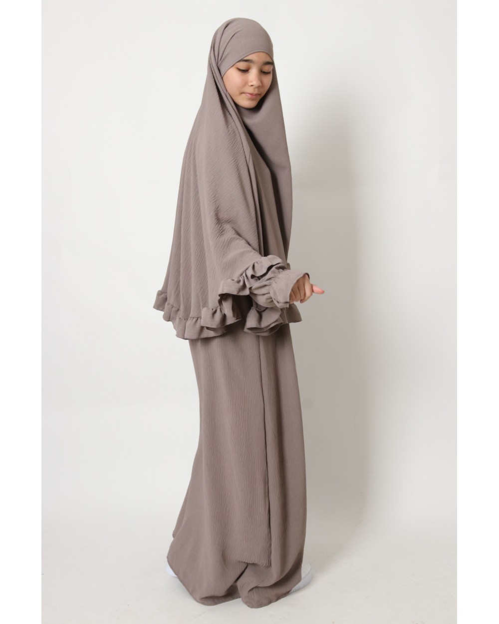 Ensemble khimar volants et abaya fille