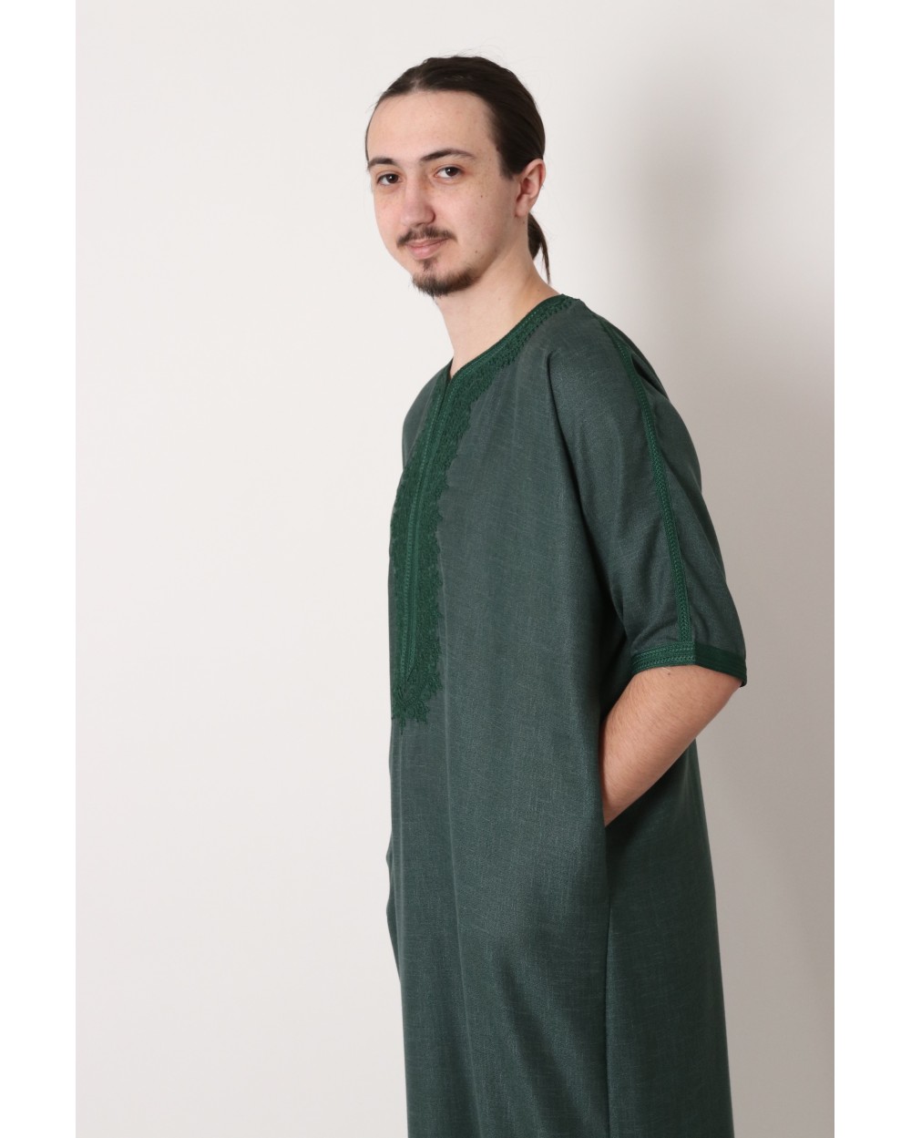 Gandoura man oriental embroidery light fabric