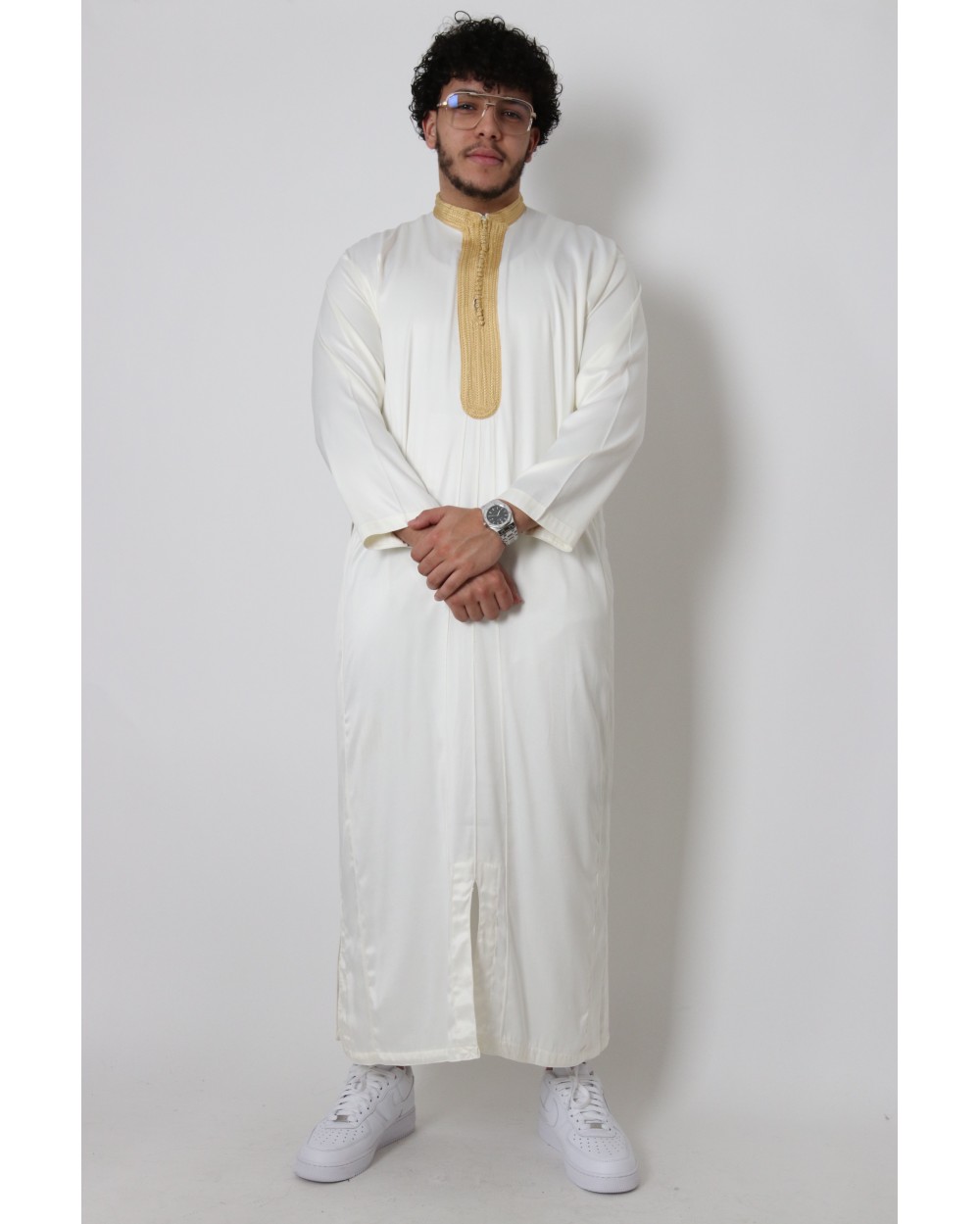 Gandoura homme col montant