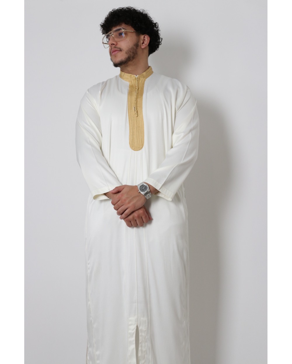 Gandoura homme col montant