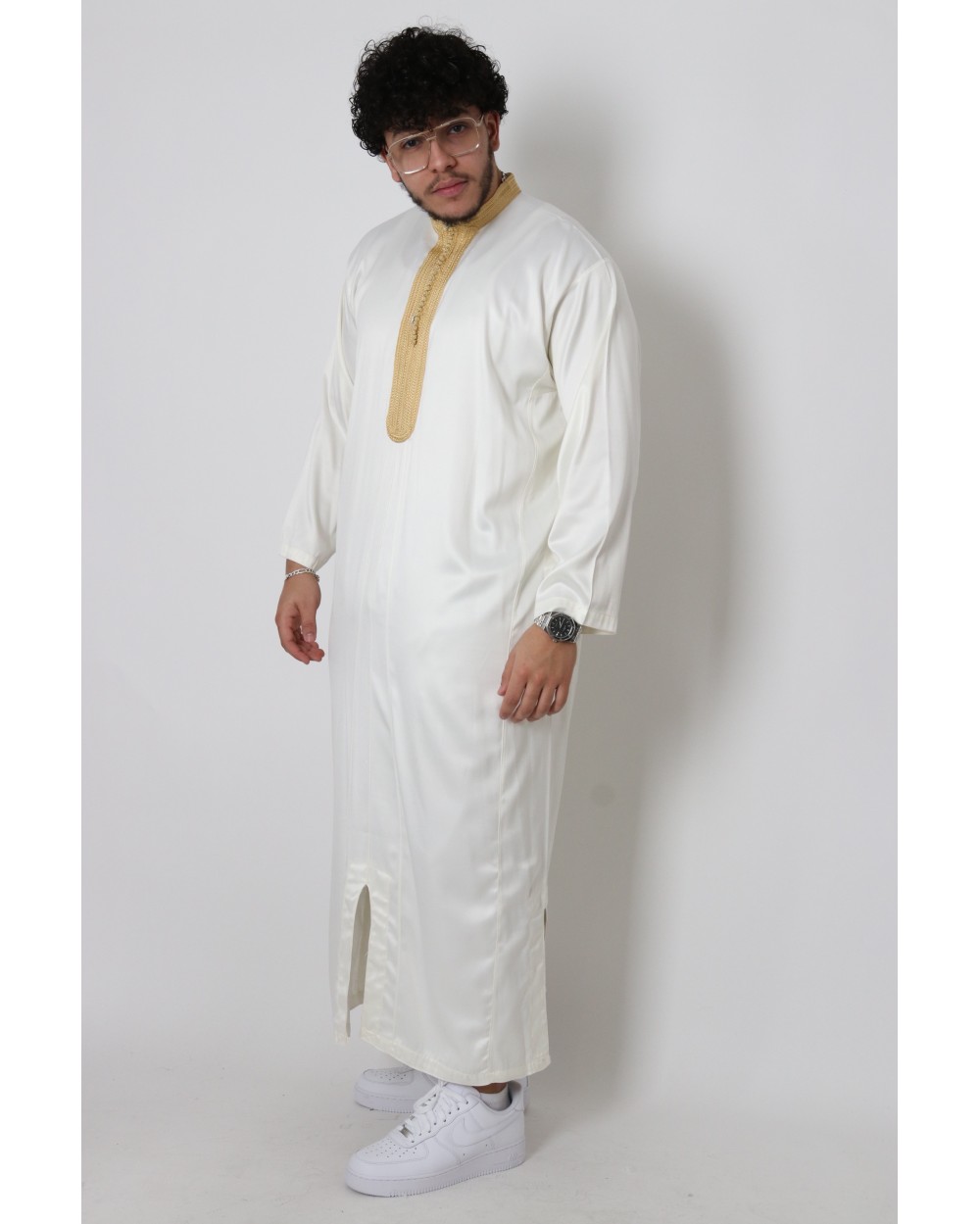 Gandoura homme col montant