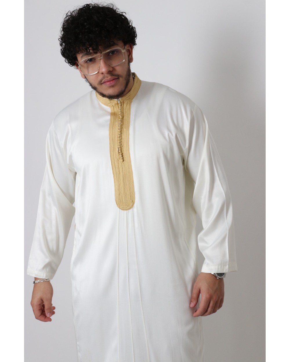 Gandoura homme col montant