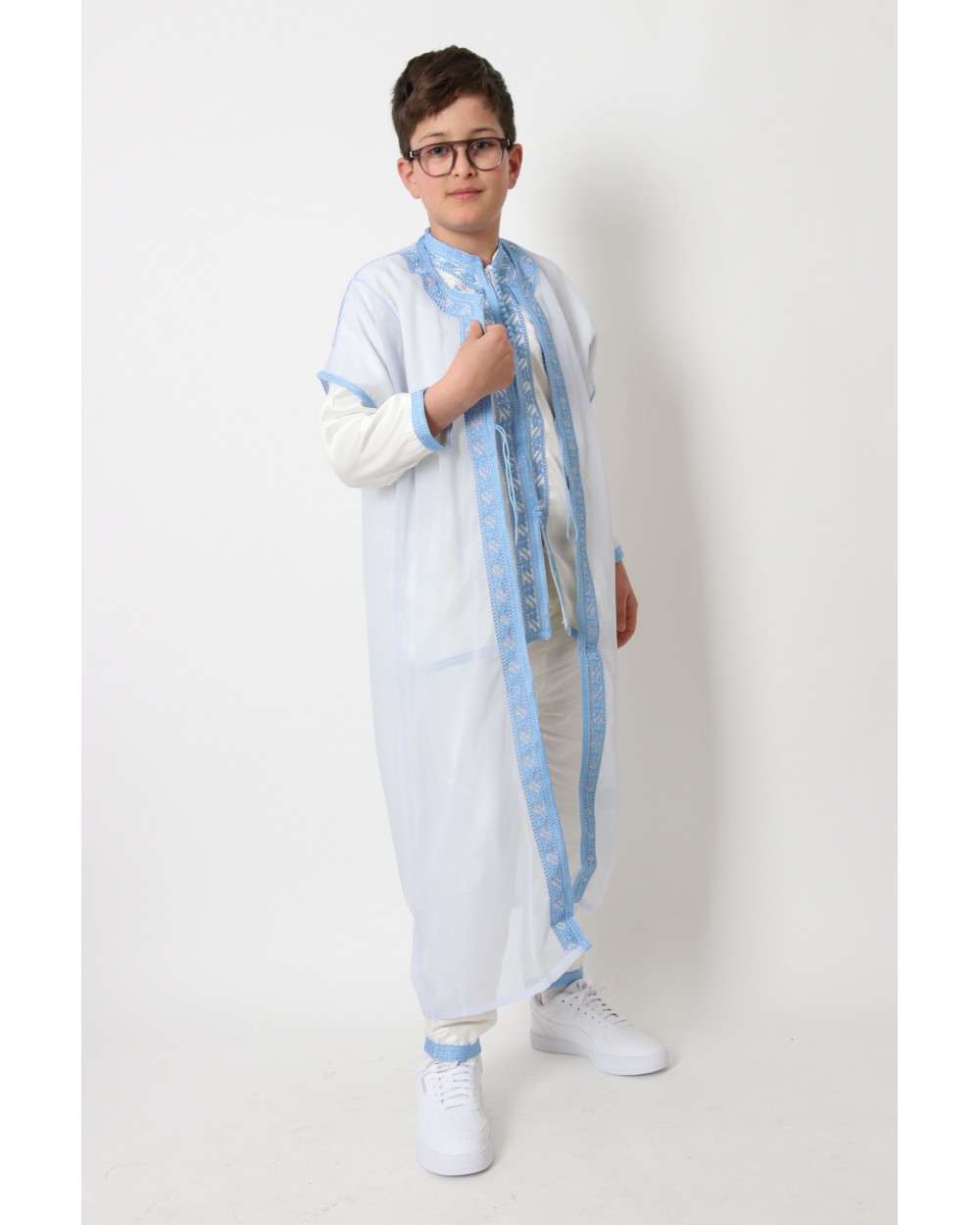 Jabador 3 pièces broderies garcon bleu ciel