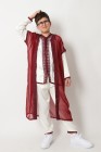 Jabador 3 pièces broderies garcon bordeaux