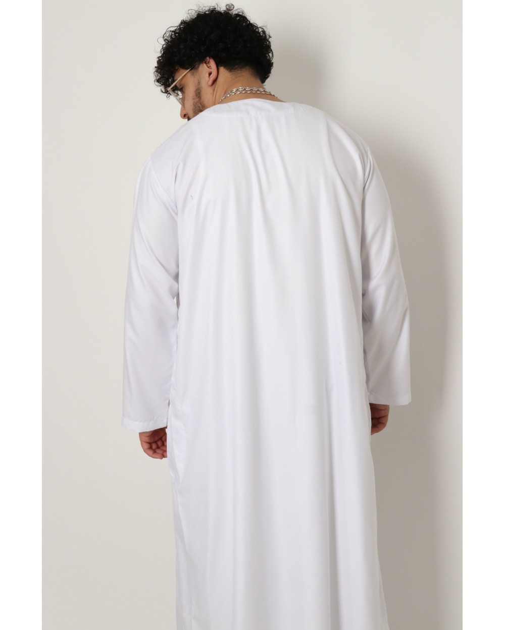 Qamis long coton broderie lineraire AFAQ LS