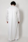 Long white thobe Dubai with gold embroidered collar