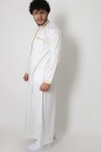 Qamis long blanc Dubai col brodé doré