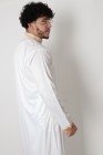 Qamis long blanc Dubai col brodé doré