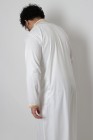 Long white thobe Dubai with gold embroidered collar