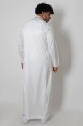 Qamis long blanc Dubai col brodé doré