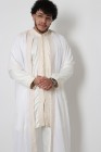 Jabador 3 piece embroidery mens ecru