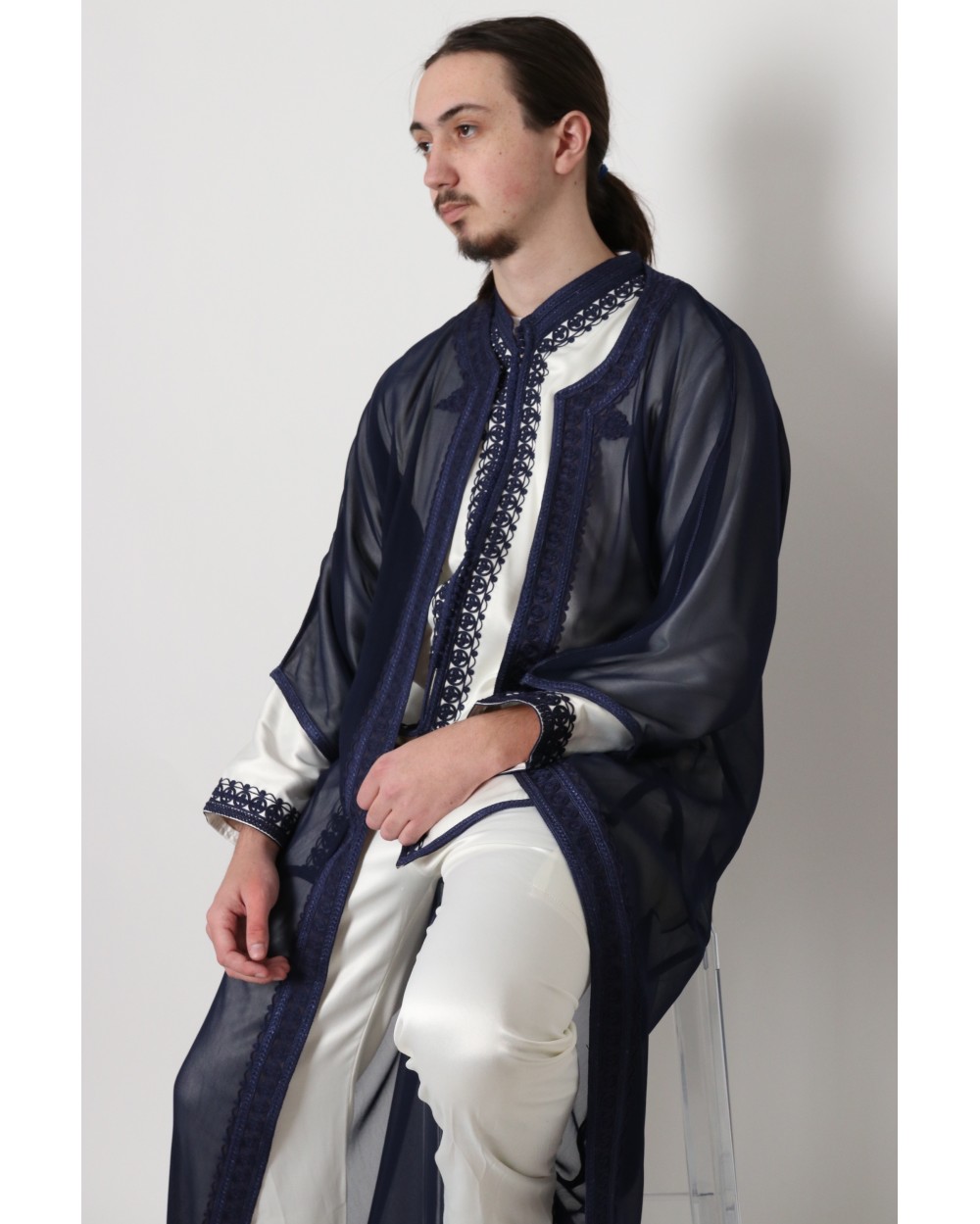 Jabador 3 pièces broderie homme marine