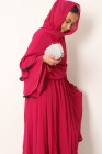 Abaya Kimono ruffled chiffon with rhinestones