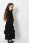 Abaya Kimono ruffles muslin with rhinestones for girls