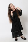 Abaya Kimono ruffles muslin with rhinestones for girls