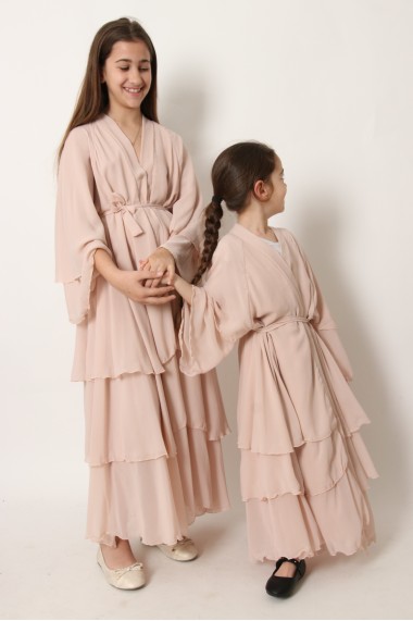 Abaya Kimono ruffles muslin girl