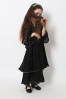 Abaya Kimono ruffles muslin with rhinestones for girls