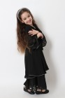 Abaya Kimono ruffles muslin with rhinestones for girls