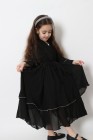 Abaya Kimono ruffles muslin with rhinestones for girls