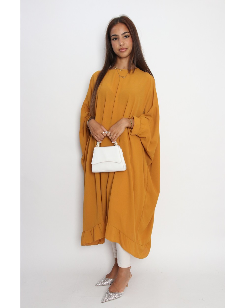 Long oversized chiffon tunic