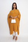 Long oversized chiffon tunic
