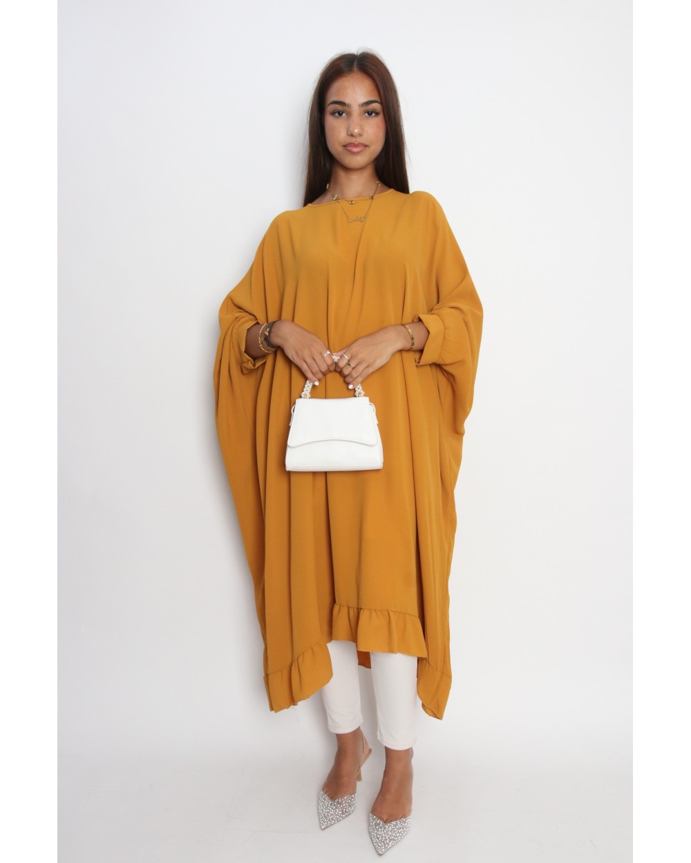 Long oversized chiffon tunic