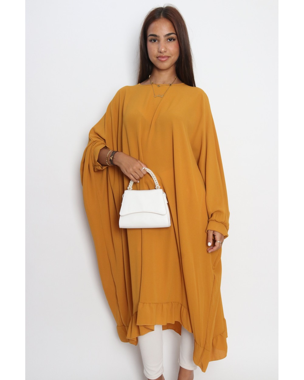 Long oversized chiffon tunic