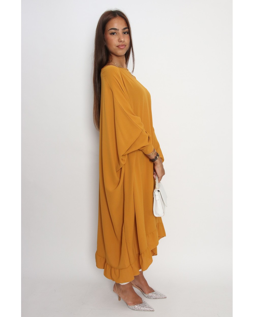 Long oversized chiffon tunic