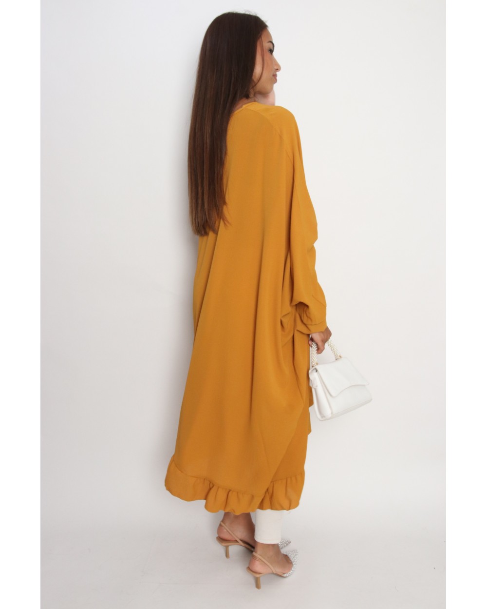 Long oversized chiffon tunic