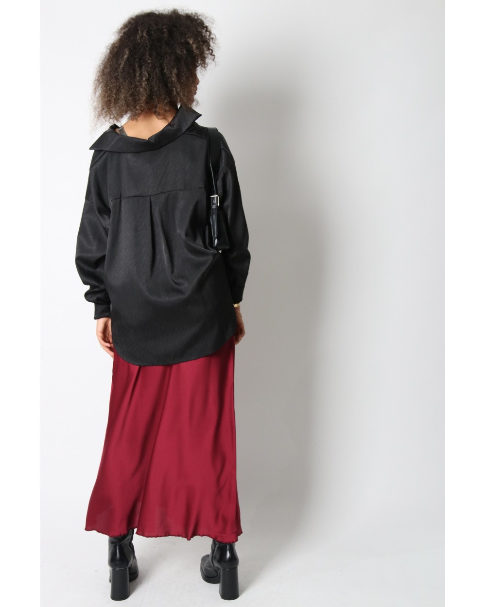 Jupe longue satinée