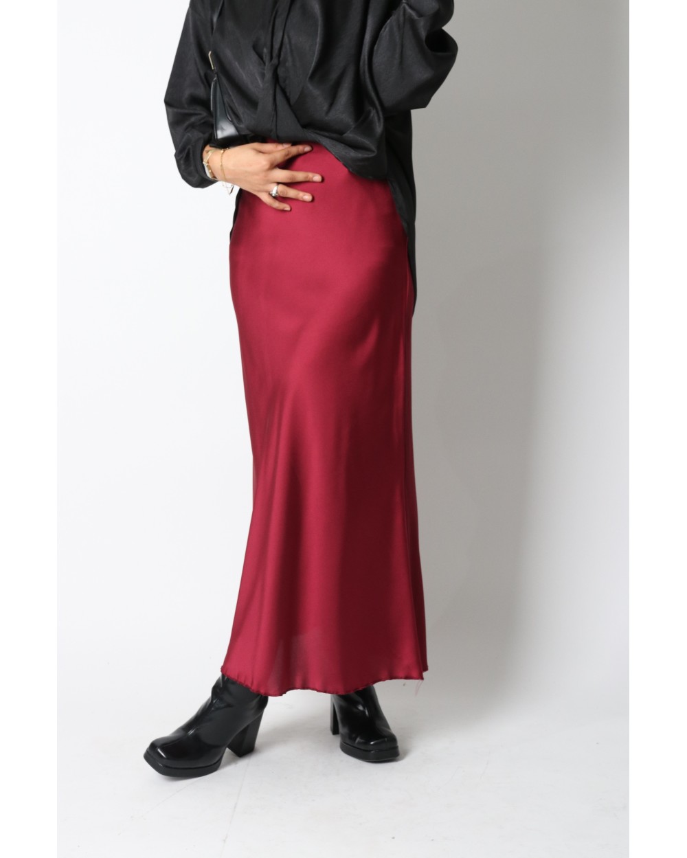 Jupe longue satinée