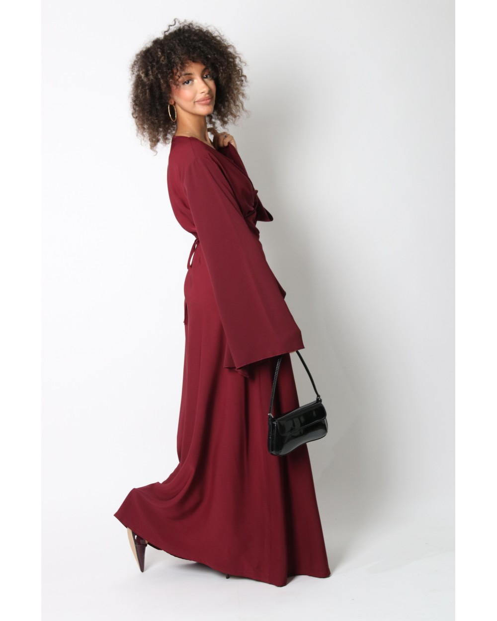 Robe longue croisée