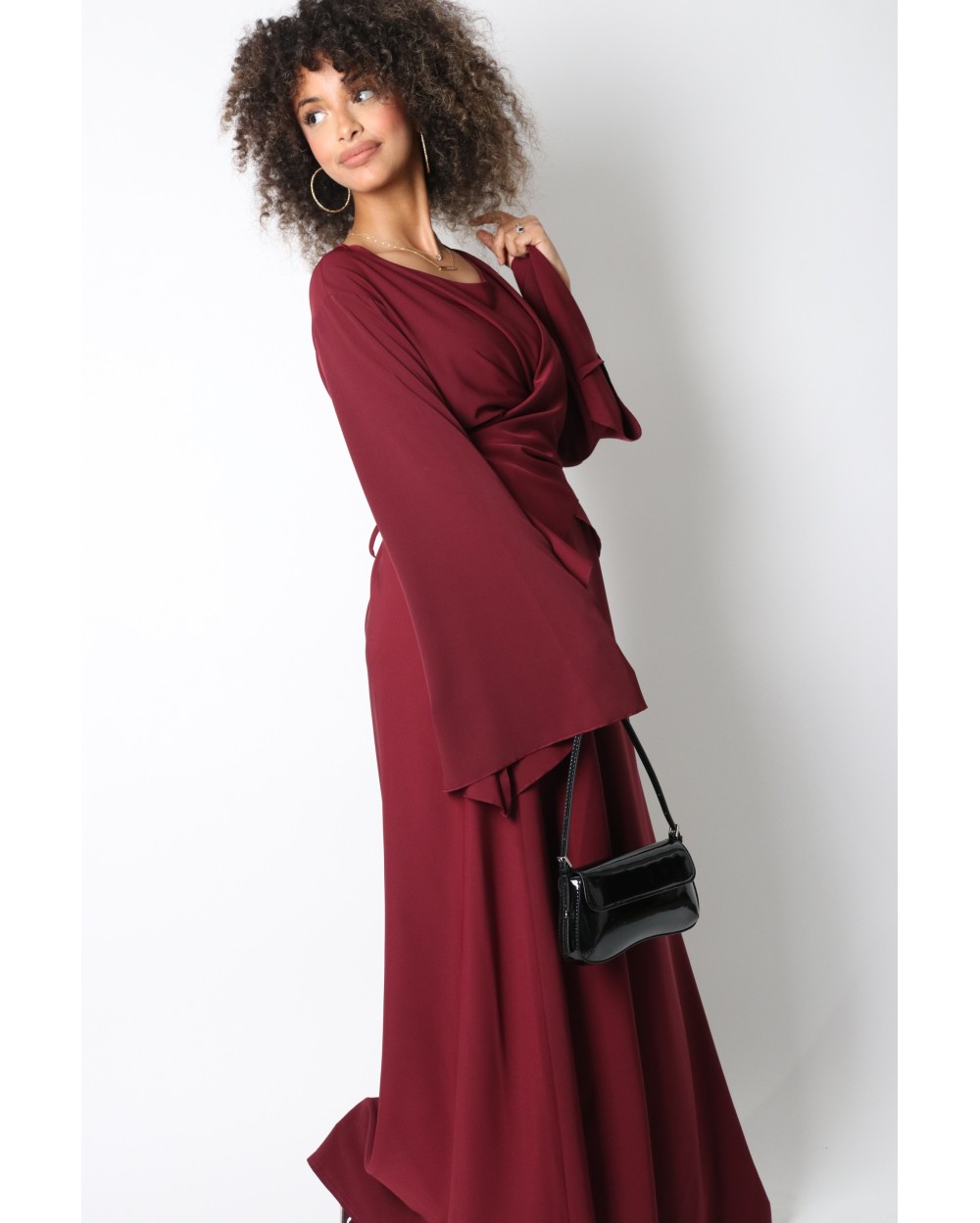 Robe longue croisée