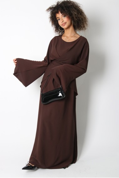 Robe longue croisée