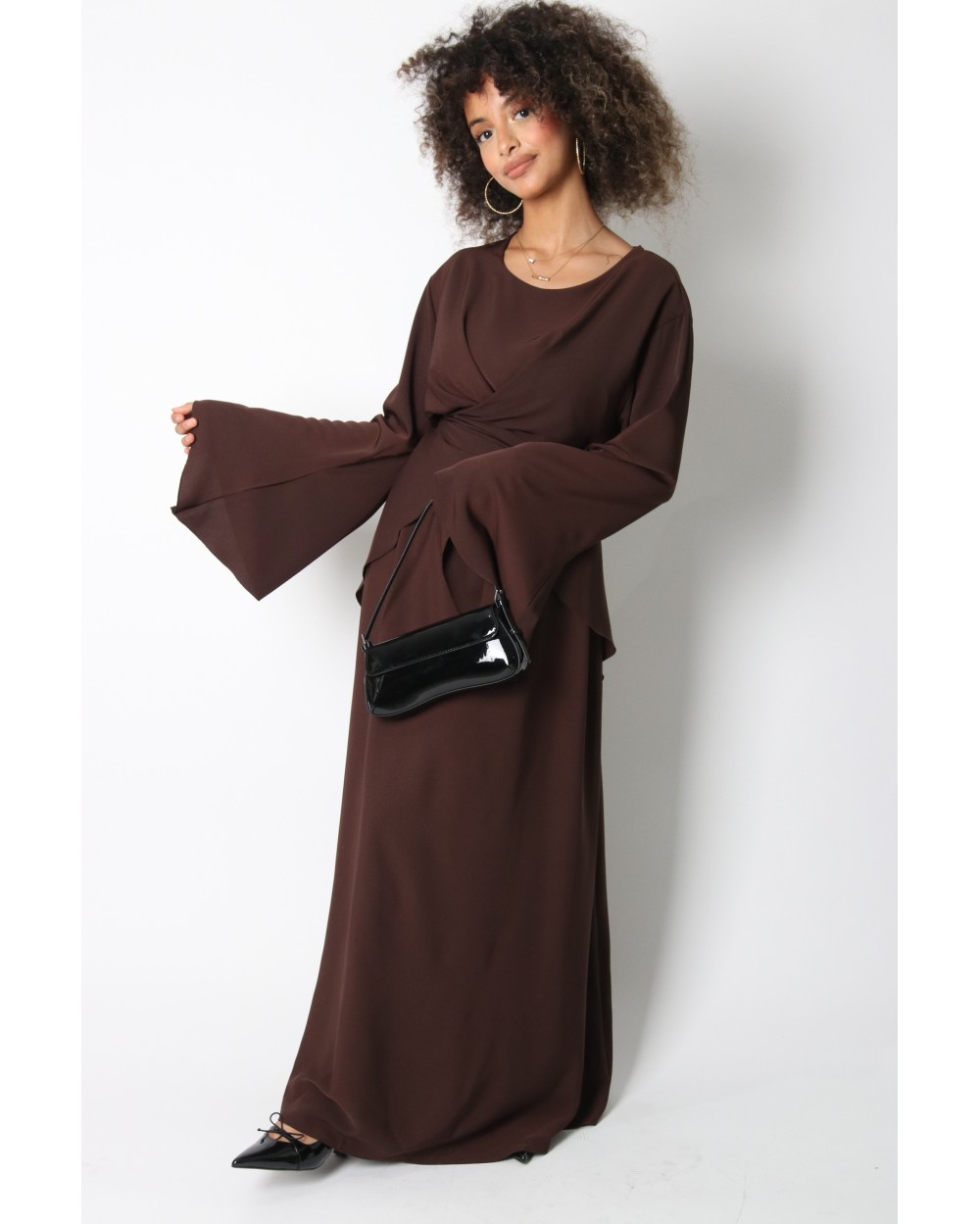 Robe longue croisée