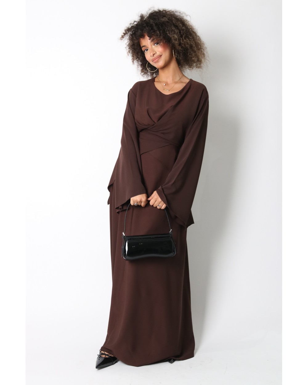 Robe longue croisée