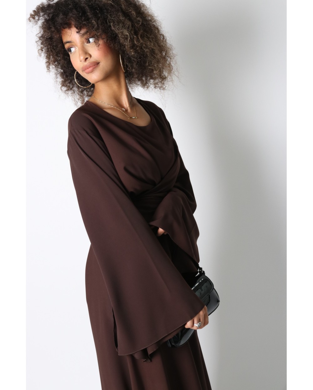 Robe longue croisée